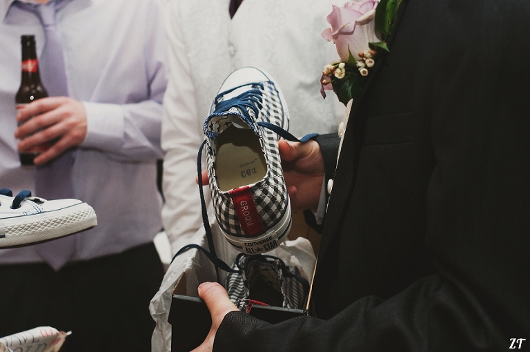Bromley Cross Wedding Photographers - Groom with Converse