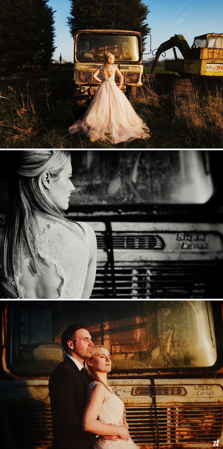 Sunset portraits with bride and groom at Beeston Manor Easter wedding