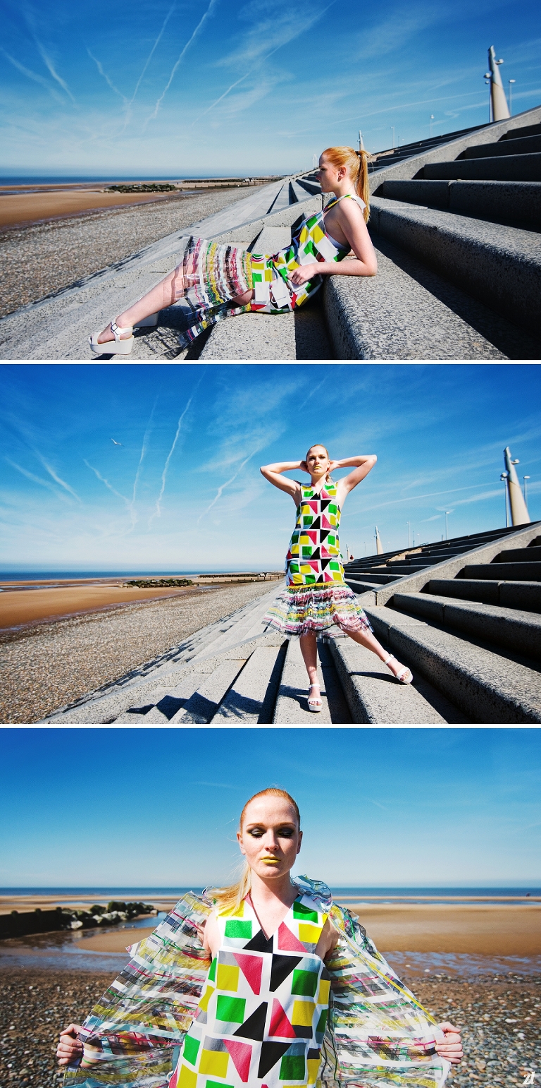 Geometric dress on beach