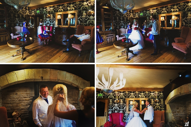 A father and bride at Stanley House Hotel in Blackburn