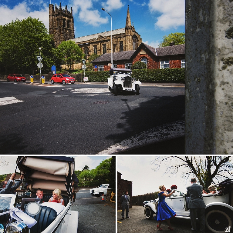 A rolls royce arriving at a wedding in Blackburn Lancashire