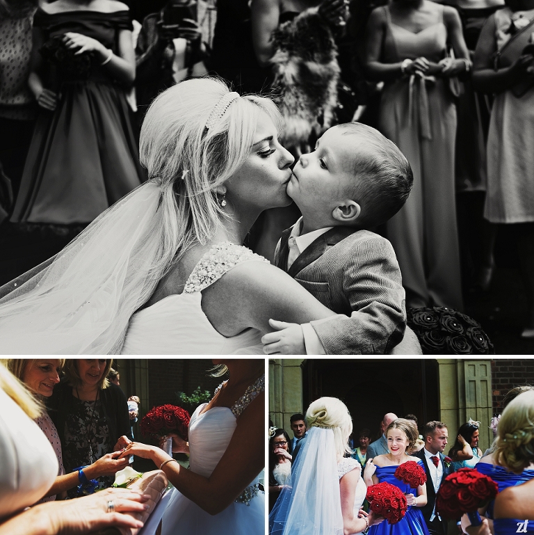 Bride and nephew at wedding