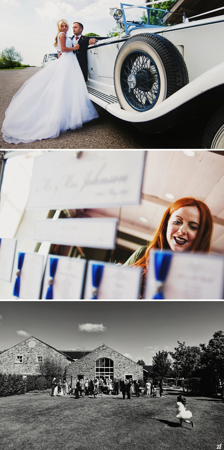 Bride and groom with Rolls Royce at a Blackburn wedding