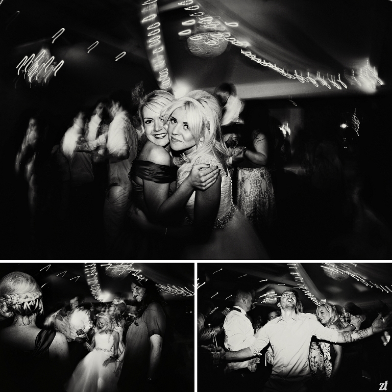 Bride and bridesmaid on the dancefloor at Stanley House Hotel in Blackburn