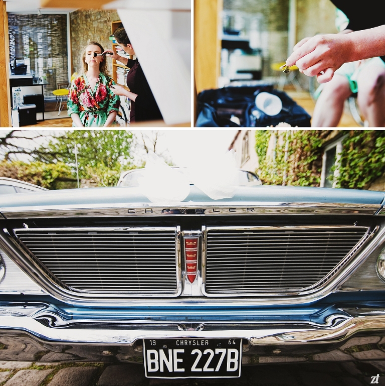 Chrysler front grill at a lancashire wedding
