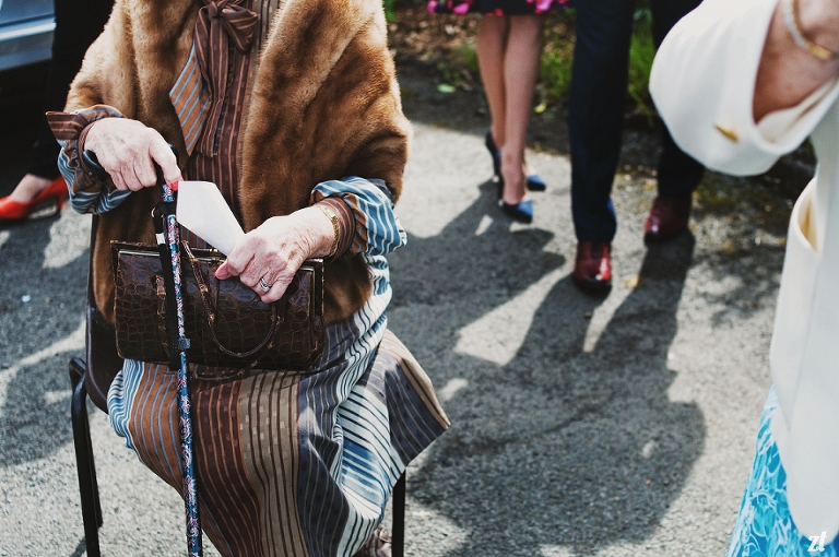 Gran waiting to throw confetti