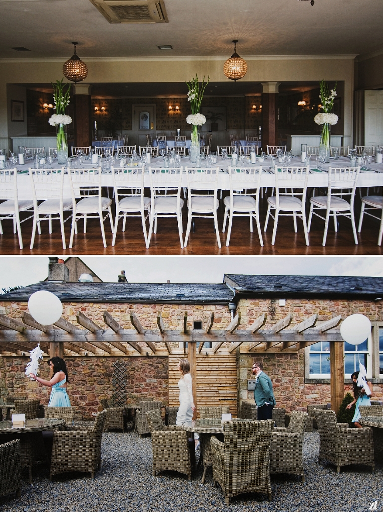 Long table set up at the Shireburn Arms in Lancashire