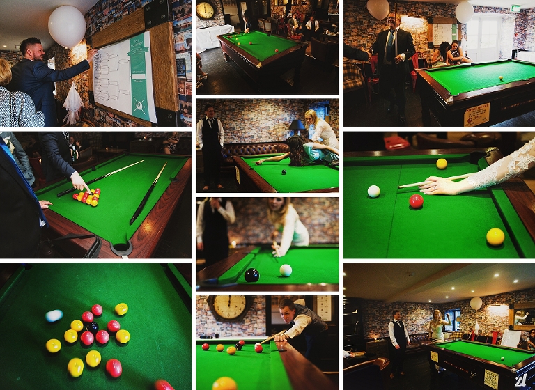 Pool tournament at a Shireburn Arms Wedding in Lancashire