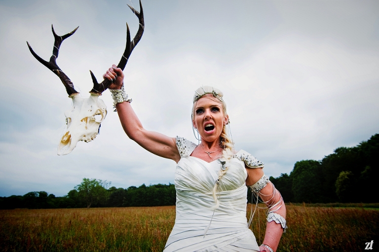 Game of Thrones bride at a wedding at Meols Hall in Southport