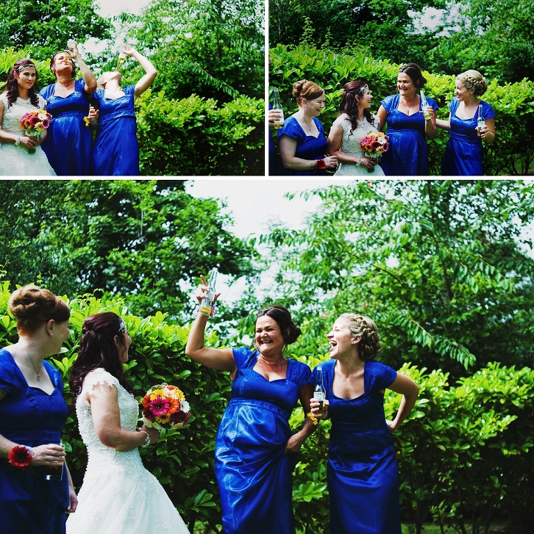 Bridesmaids laughing at a Ribby hall wedding