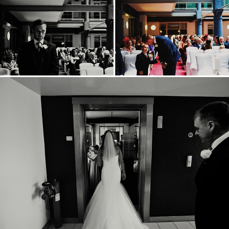 Groom down aisle at The Place Aparthotel