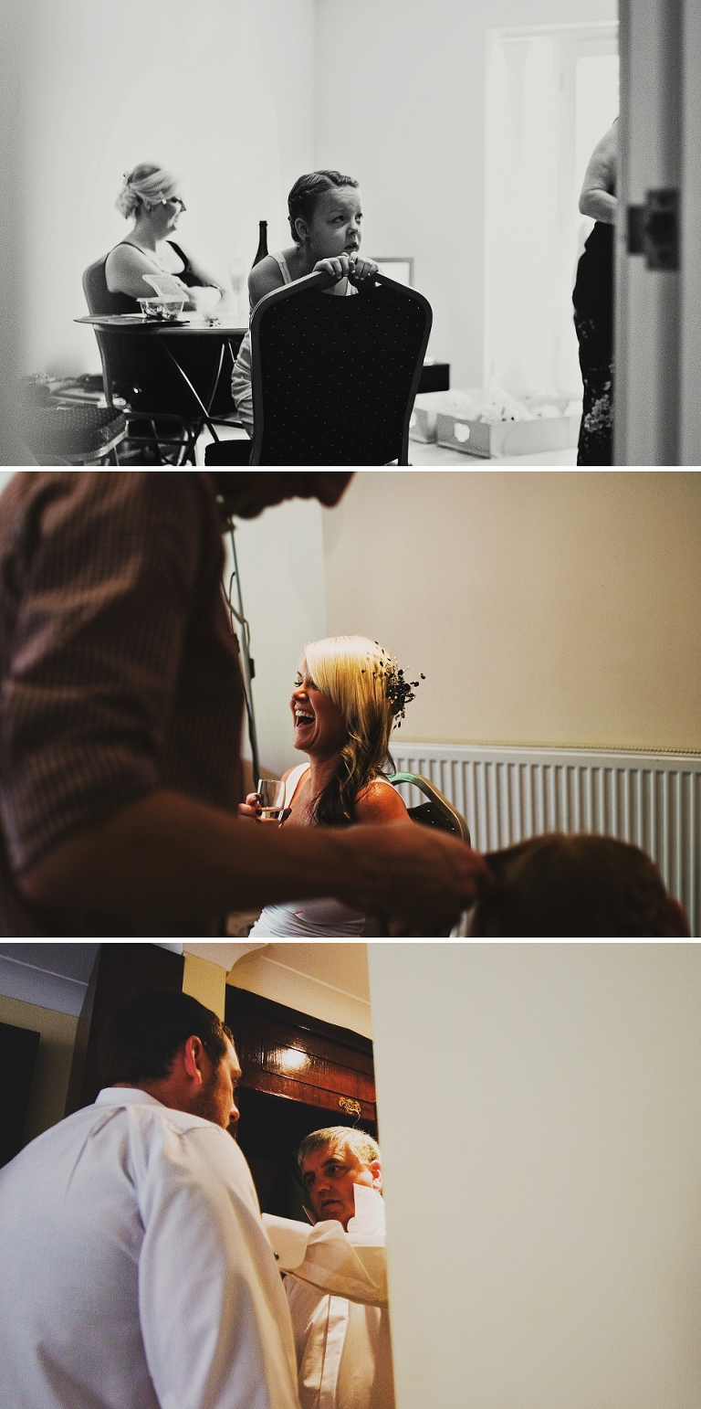 Bride getting ready at a Wigan wedding