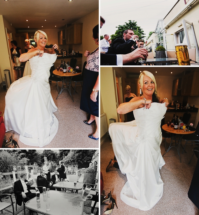 Bride in wedding dress at Holland Hall