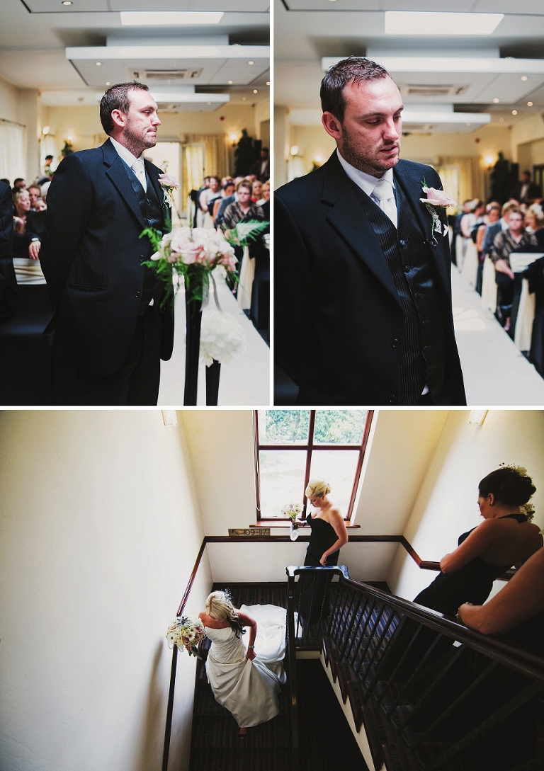 Groom waiting at ceremony in WIgan