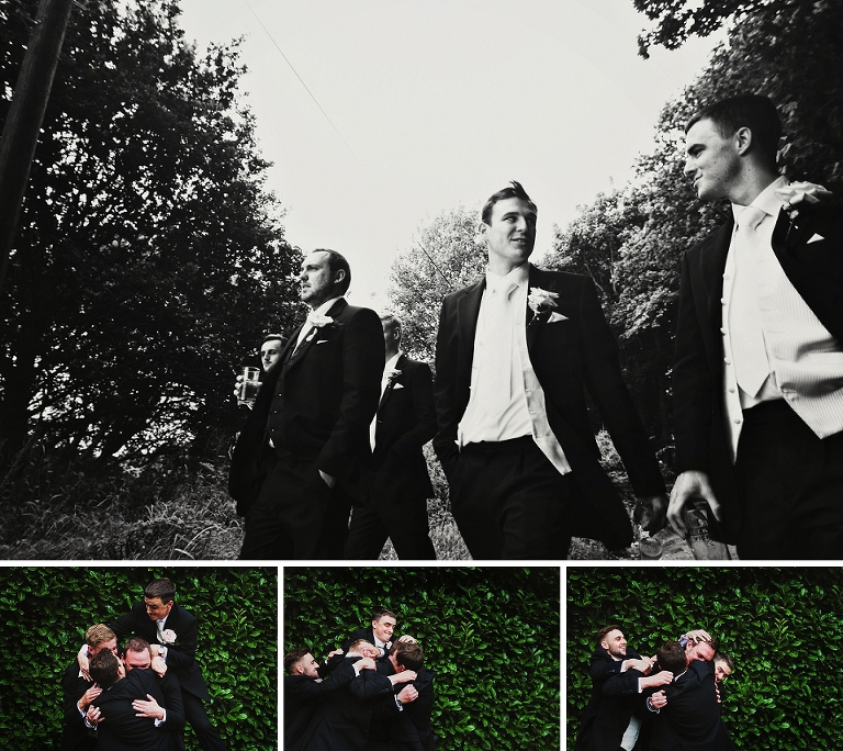 Groom and Ushers at a wedding at Holland Hall in Upholland