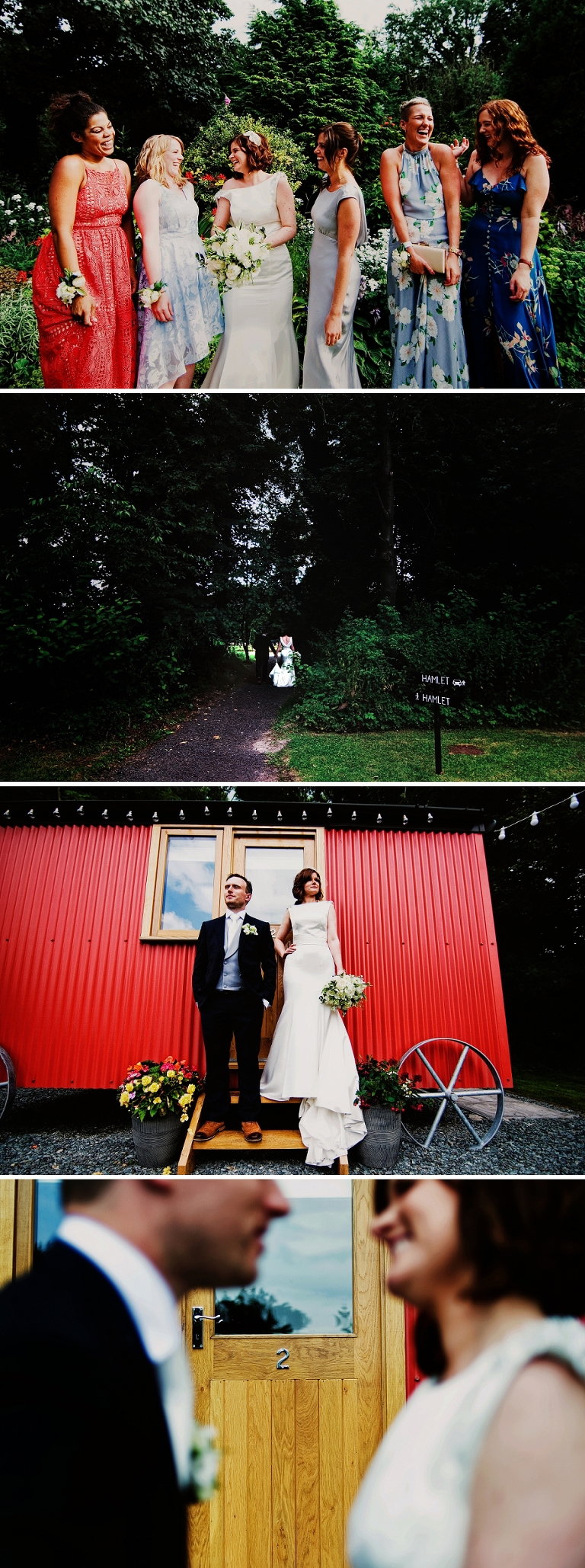Bride and Groom at The Shepherds Hut at Samlesbury Hall in Lancashire