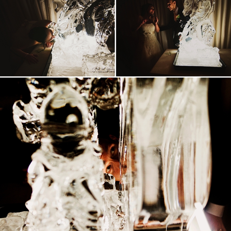 Vodka luge at a cheshire wedding