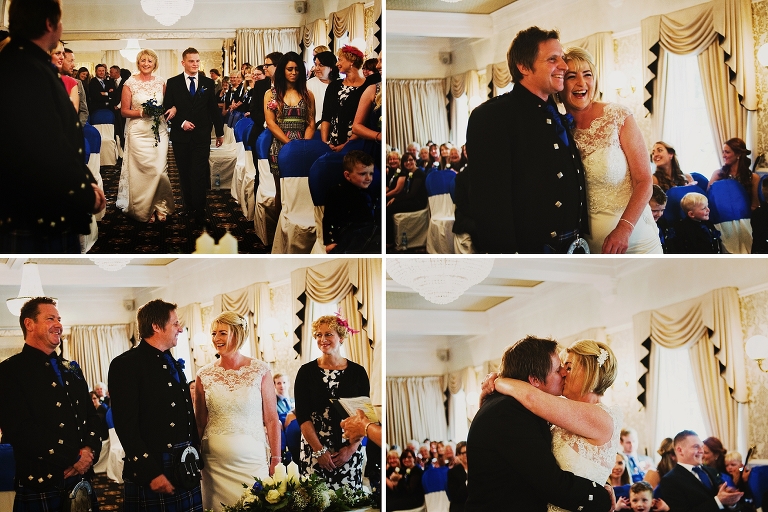 Wedding ceremony at Bartle Hall in Lancashire