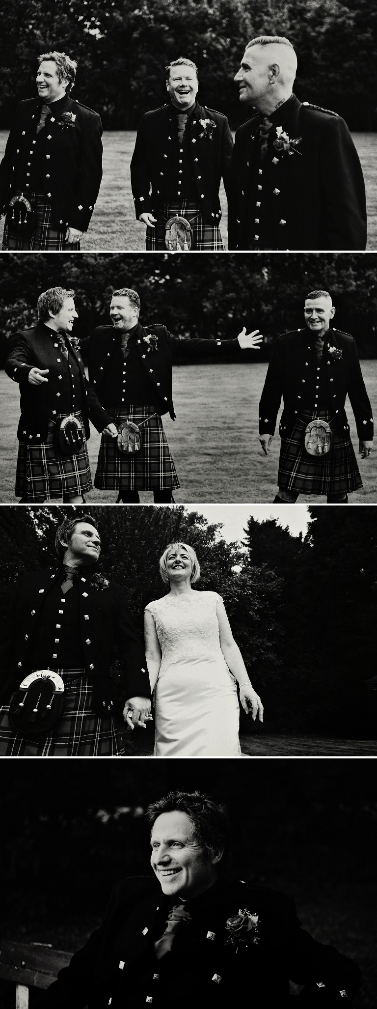 Kilts and sporrans at a scottish wedding at Bartle Hall in Lancashire