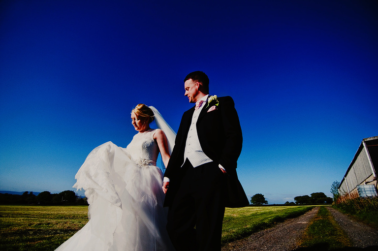 bride and groom at their beeston manor wedding.