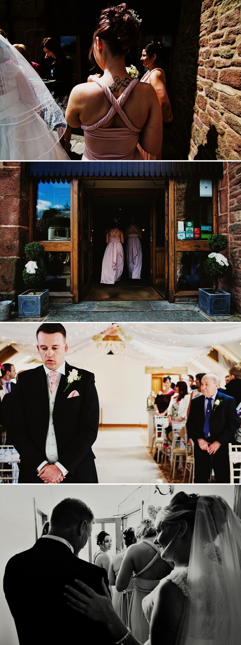 Bride arrivimg at Beeston Manor Wedding Venue