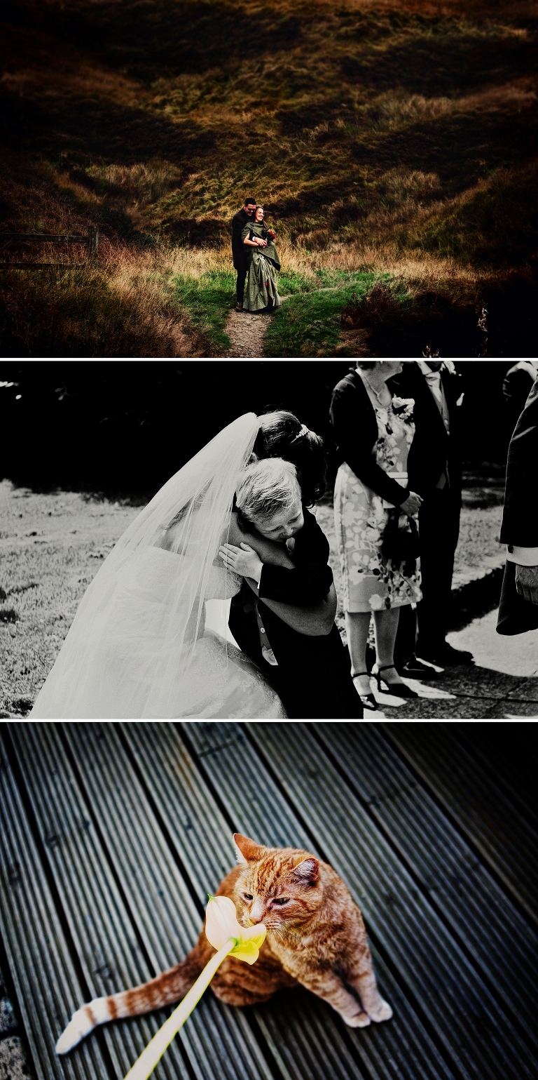 Black and white photograph of bride at Northampton wedding
