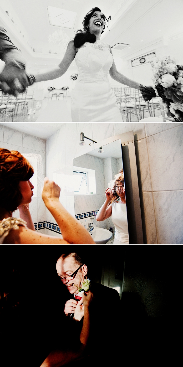 Father of bride getting ready at Singleton Lodge