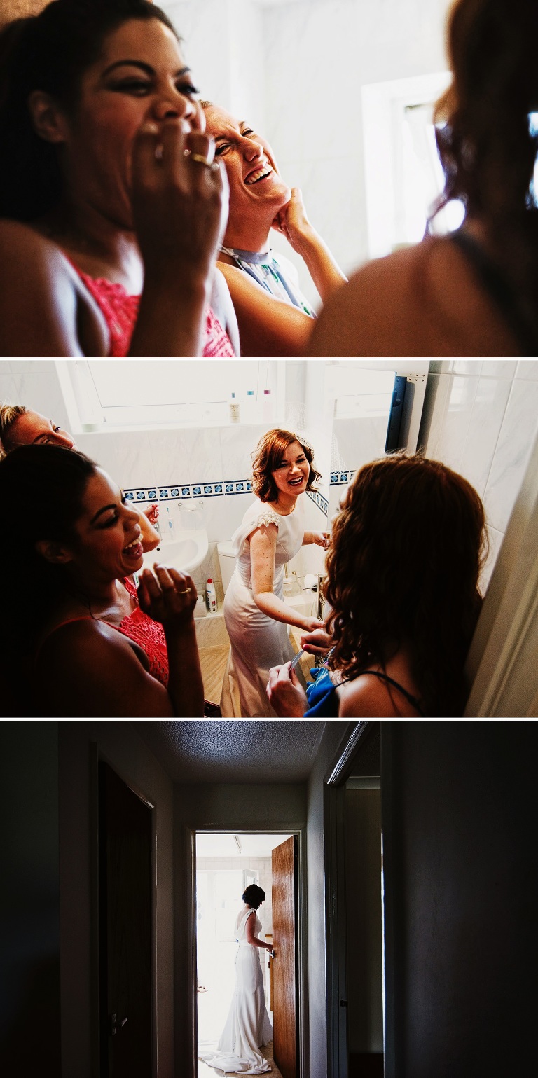 Bride getting ready at parents house in Penwortham