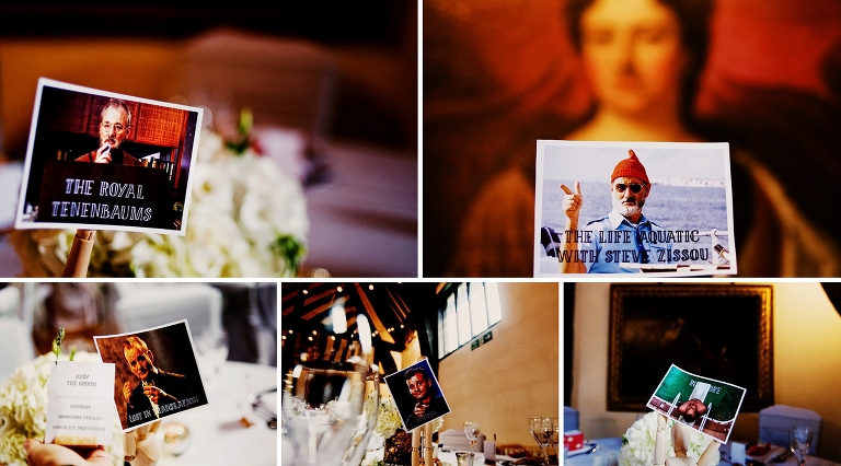 Bill Murray table setting at a lancashire wedding