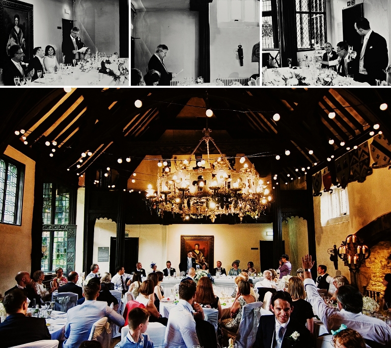 Speeches in the main room of samlesbury hall in lancashire