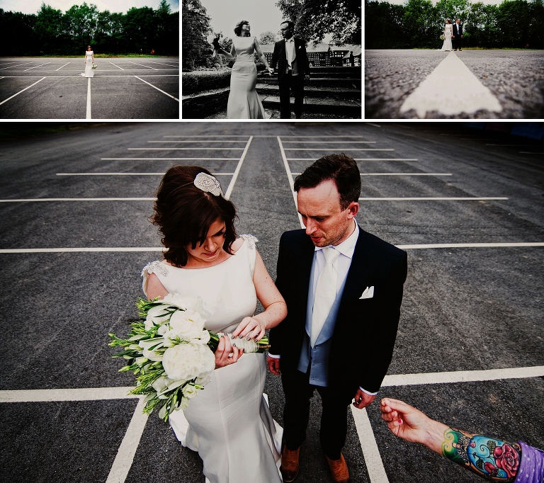 bride and groom at lancashire venue samlesbury hall