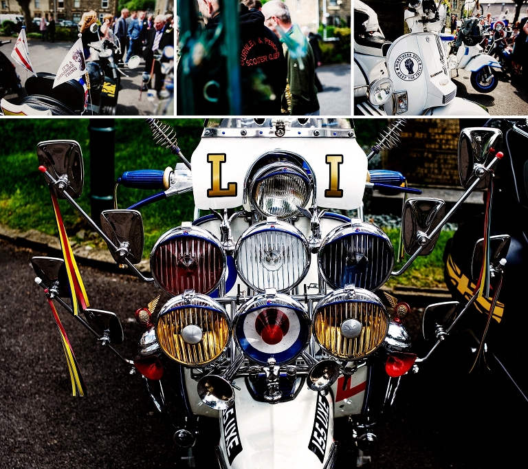 Burnely and Pendle scooter club at a shireburn arms wedding