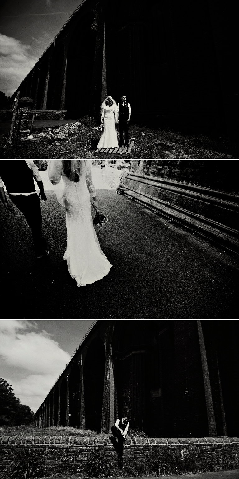 Black and white wedding photographs in Whalley Lancashire