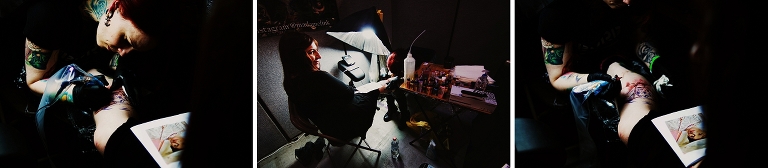 Blackpool’s finest tattoo artist, Kat from Hello Sailor working on a Mary Poppins portrait