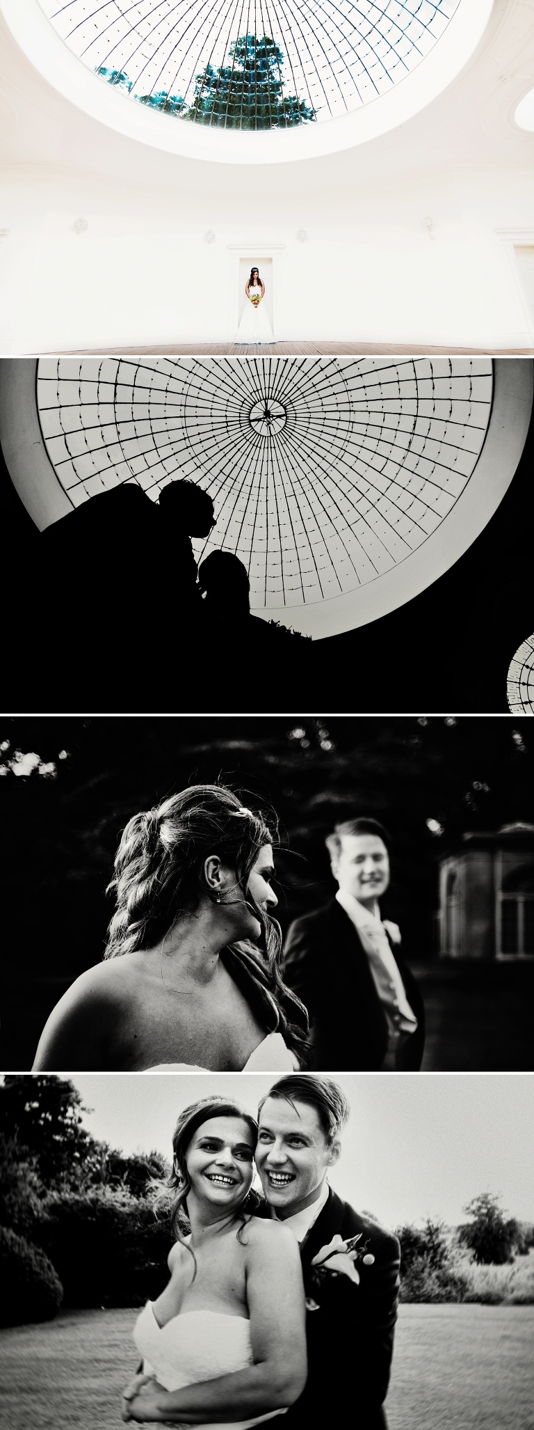 Black and white portraits at a Barton Hall wedding