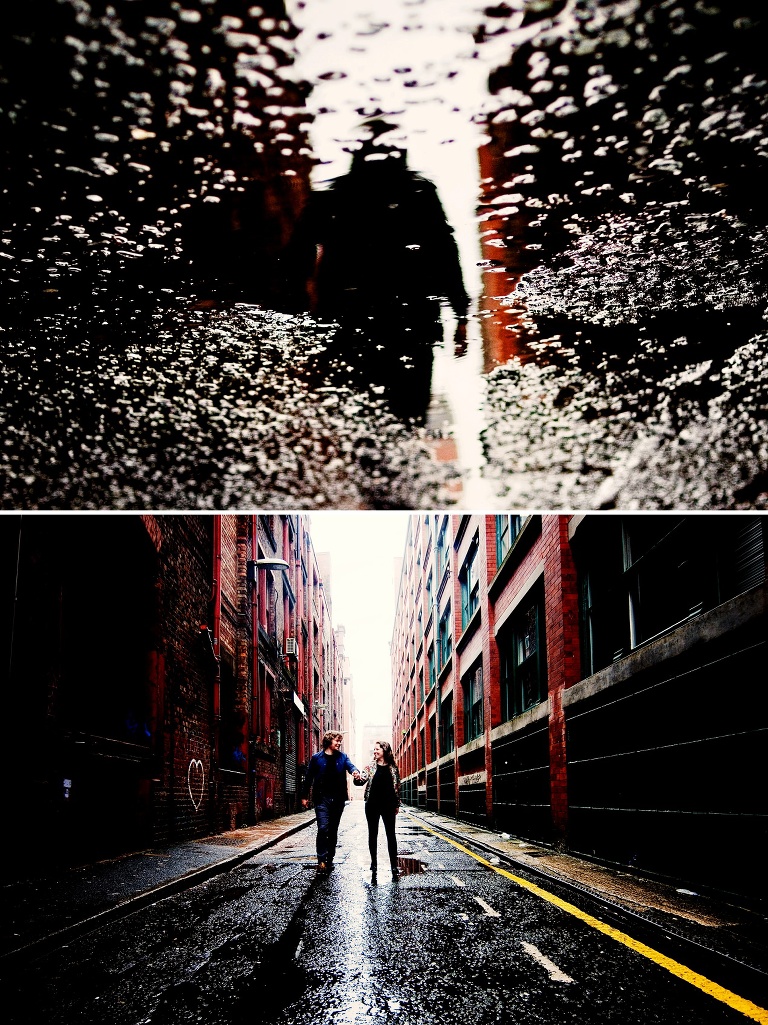 Northern quarter piddles in manchester with reflection