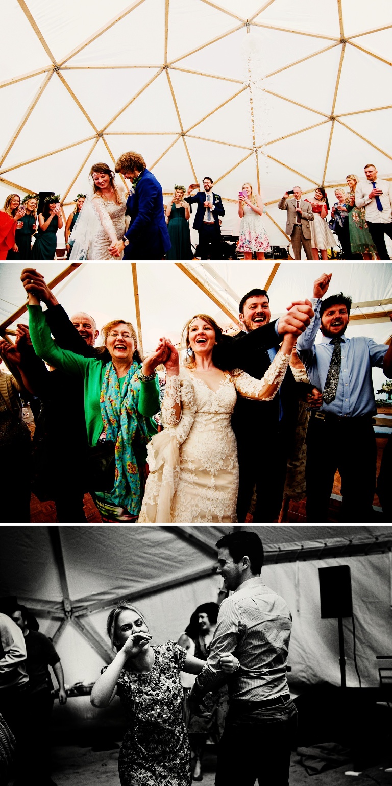 Geo-dome wedding dancing