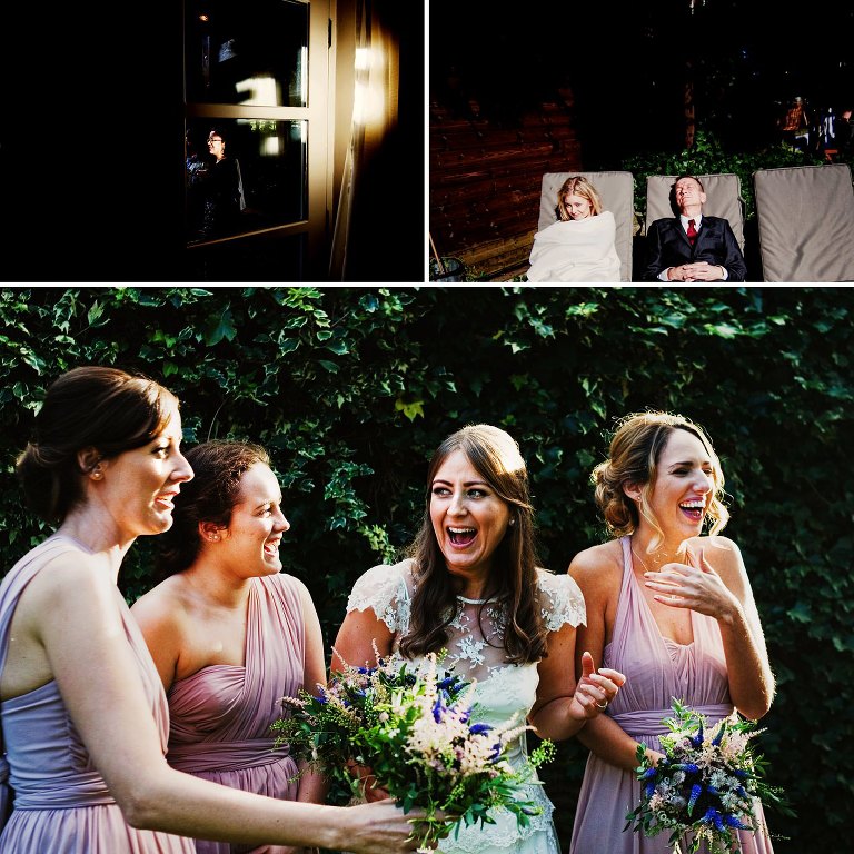 Bridesmaids at a manchester garden party wedding
