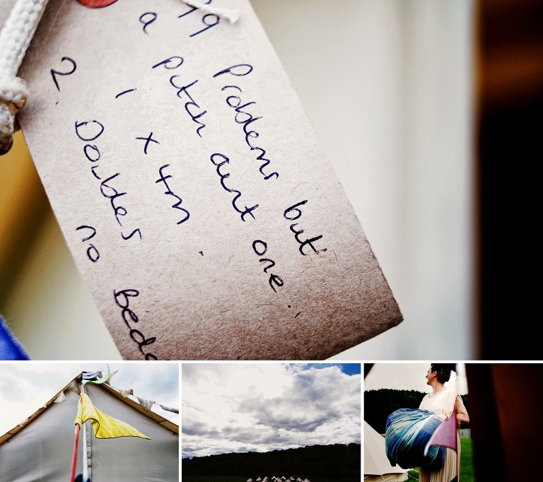 The tipi and bell tent hire company at a festival wedding at Whitebottom Farm