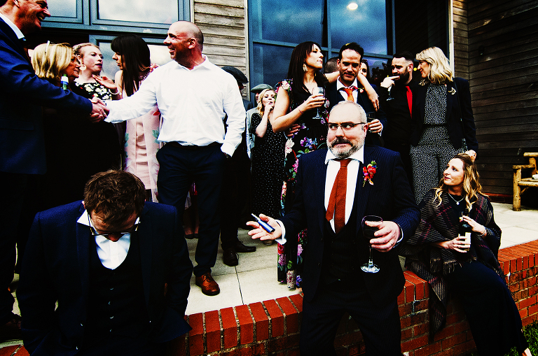 Groom with wedding party at Marthall Hall