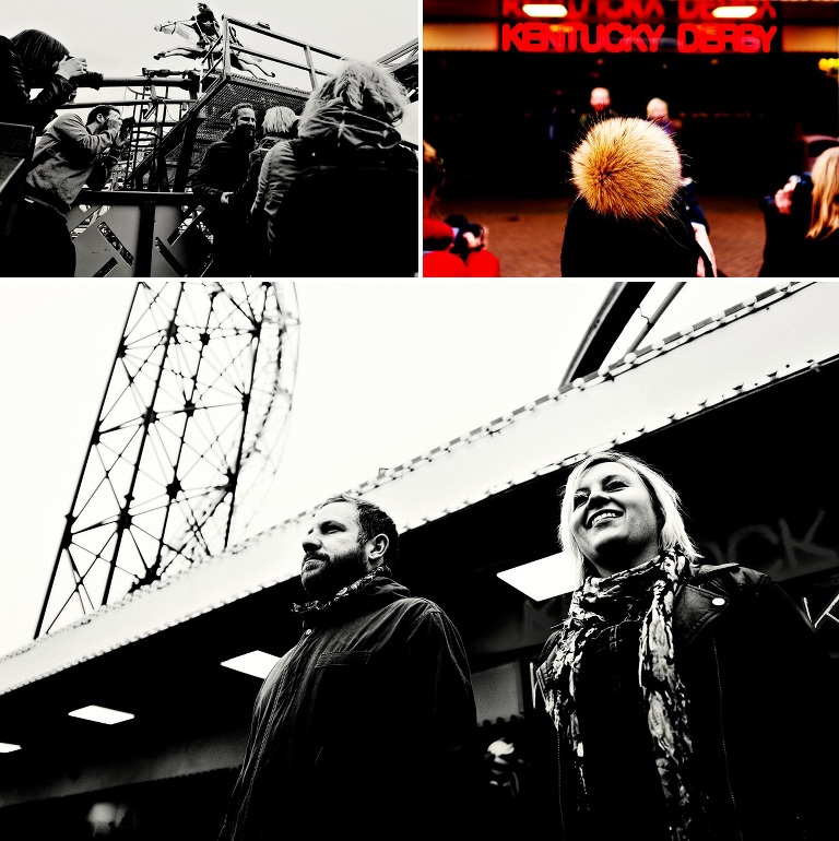 black and white photo of a couple in blackpool