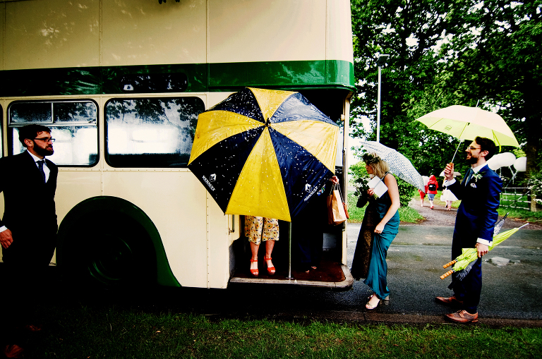 Rain on your wedding day is no problem with an umbrella