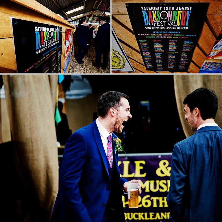 Anthony Quinlan, actor from Emmerdale at a a festival wedding at Whitebottom Farm, photographed by ZT Photography