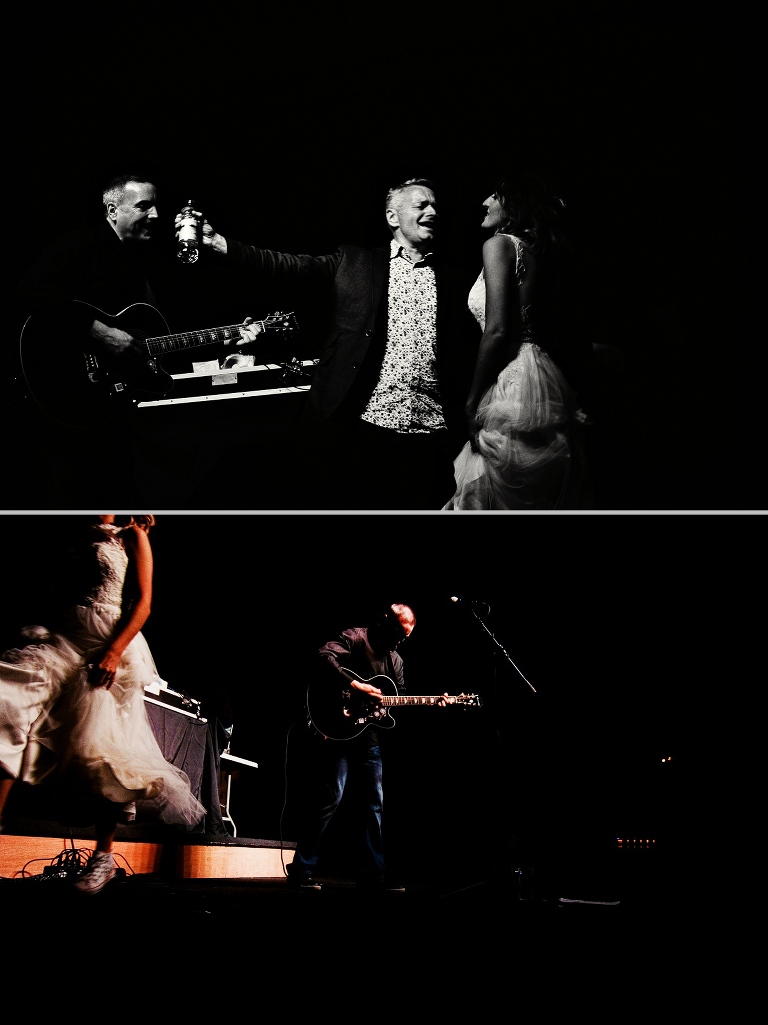 Nick Campbell actor and dj alongside bride dancing to John Reynolds