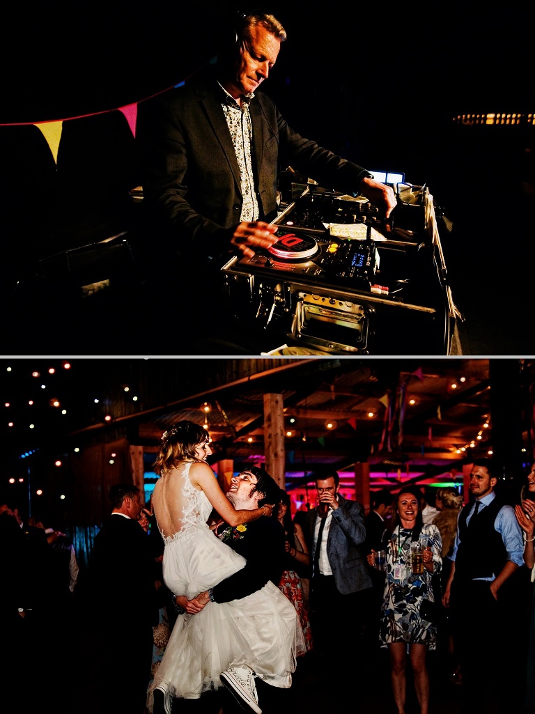 Nick Campbell actor and dj at a festival wedding in Manchester