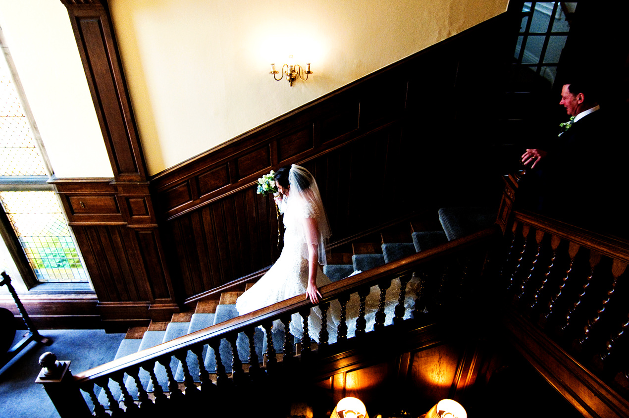 Country house weddings can be so beautiful especially with grand staircases like this one at Rookery Hall.