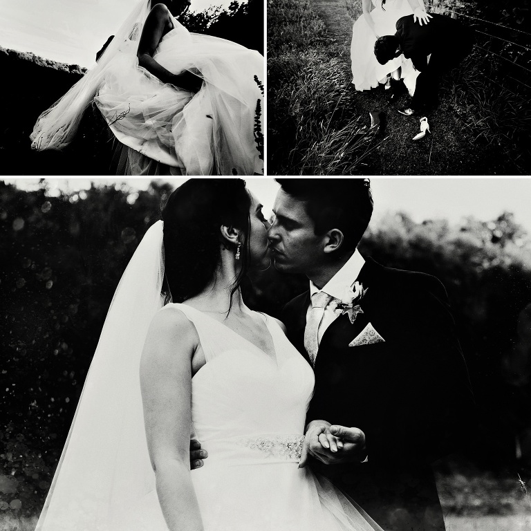 Black and white stunning wedding portraits down by the River Hodder in Whitewell