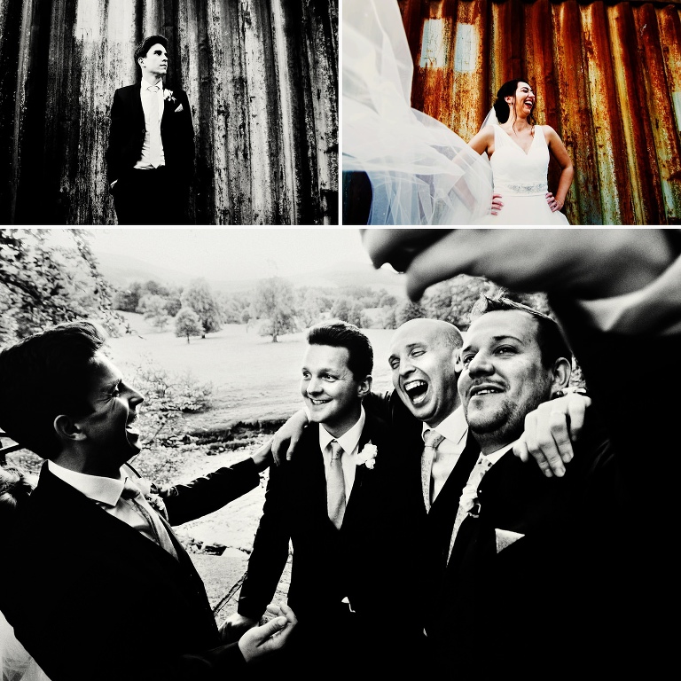 Bride and groom portraits at the inn at whitewell