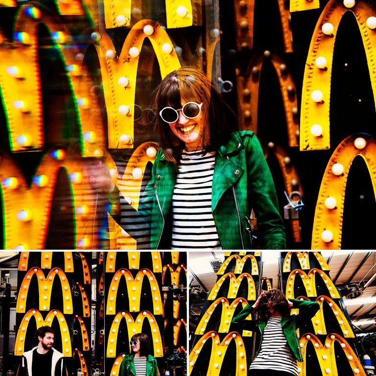 Mcdonald logos on a fun creative shoot in Blackpool