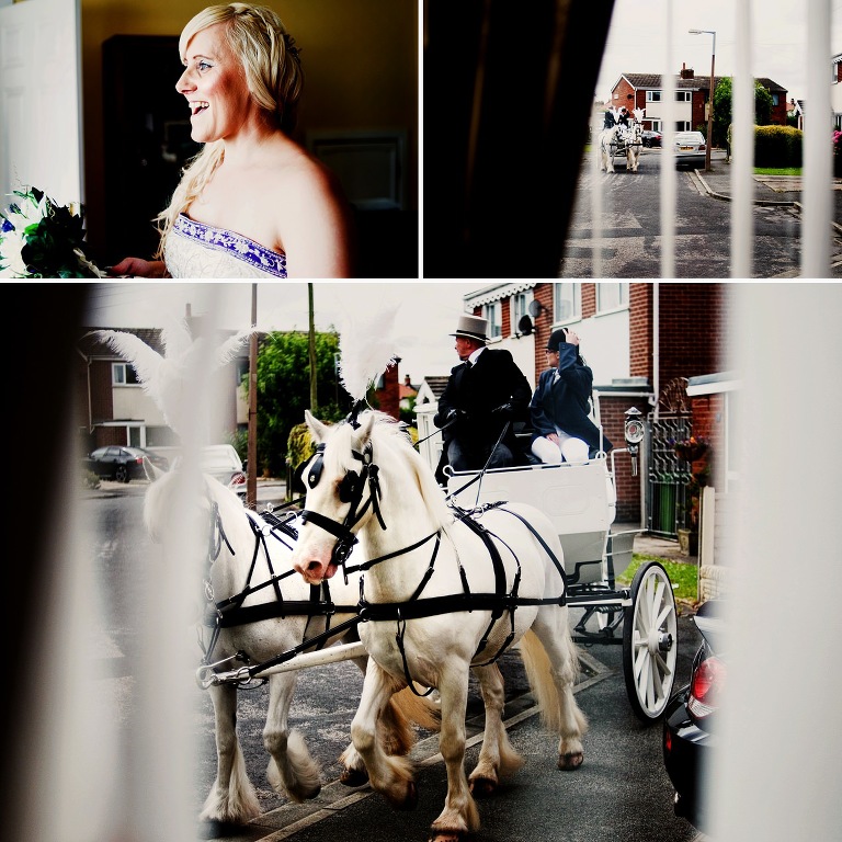 The arrival of Vicarage Carriage Hire.